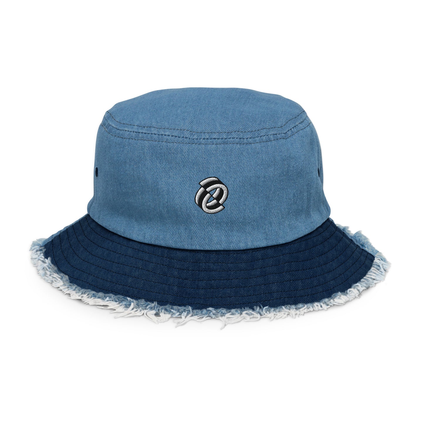 Decrypt Distressed denim bucket hat